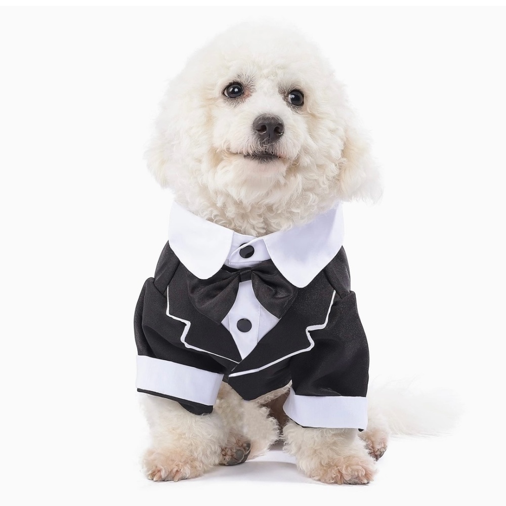 Spooktacular Creations Pet Dog Business Suit Costume with Necktie for Halloween